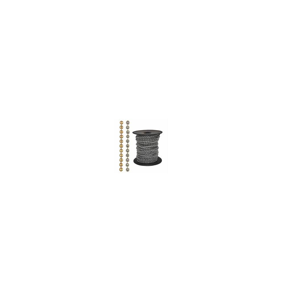 Catena Decorativa con Palline Ottone, Diametro 3,6 mm, Lunghezza 50 Metri, Modello KK36/G