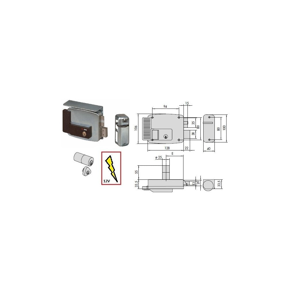 CISA Serratura Elettronica 11761-60 SX per Applicazioni su Ferro