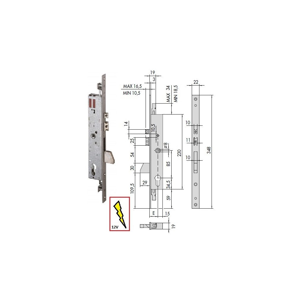 CISA Serratura Elettronica 16225-30 per Montaggio su Cancelli Basculanti in Alluminio