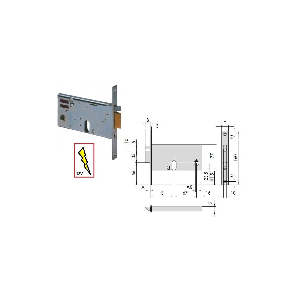 CISA Serratura Elettronica 14450-70 per Fasce in Alluminio senza Cilindro