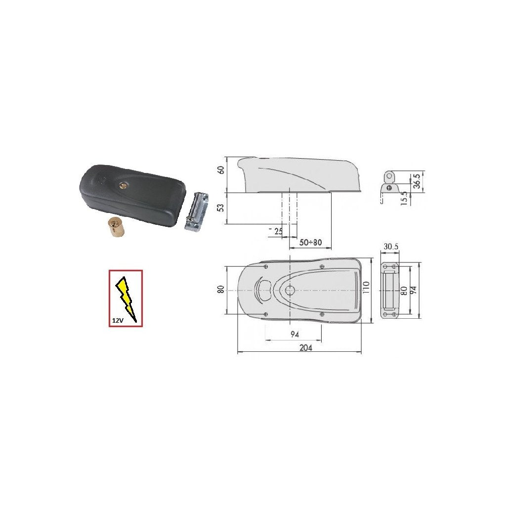 CISA Serratura Elettrika 1A721.000 per Ferro senza Pulsante