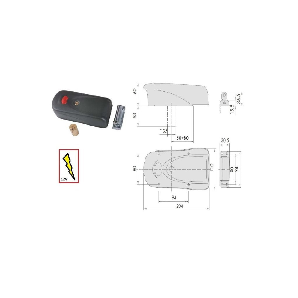 CISA Serratura Elettrika 1A731.000 per Ferro con Pulsante