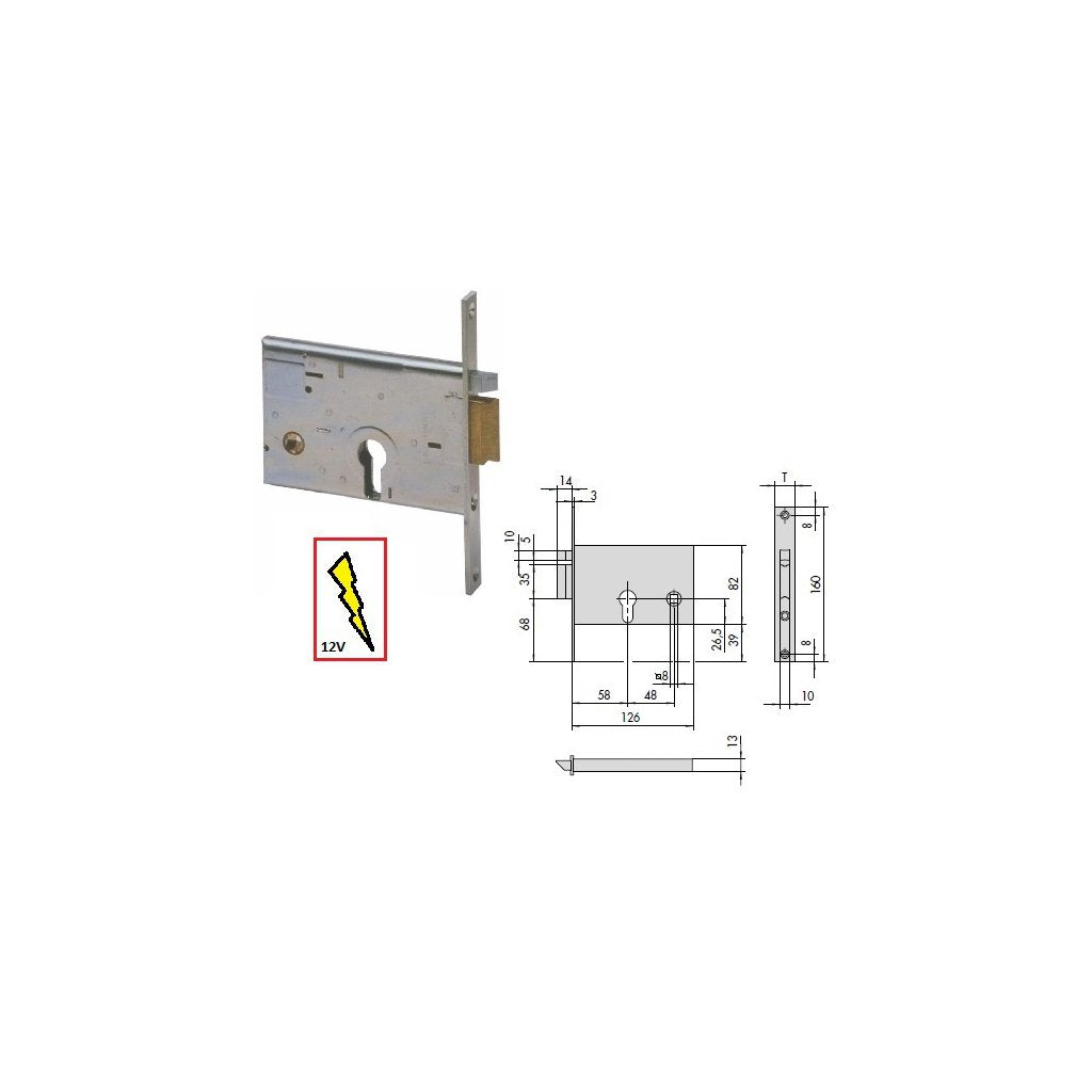 CISA Serratura Elettronica 14010-60 DX per Fasce in Alluminio Senza Cilindro