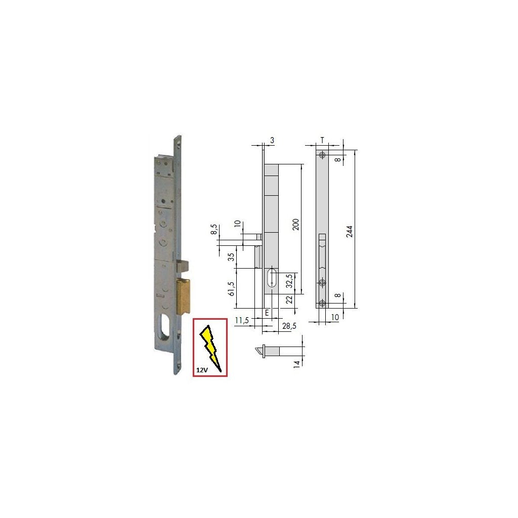 CISA Serratura Elettronica 14020-18 SX per Montaggio su Alluminio senza Cilindro