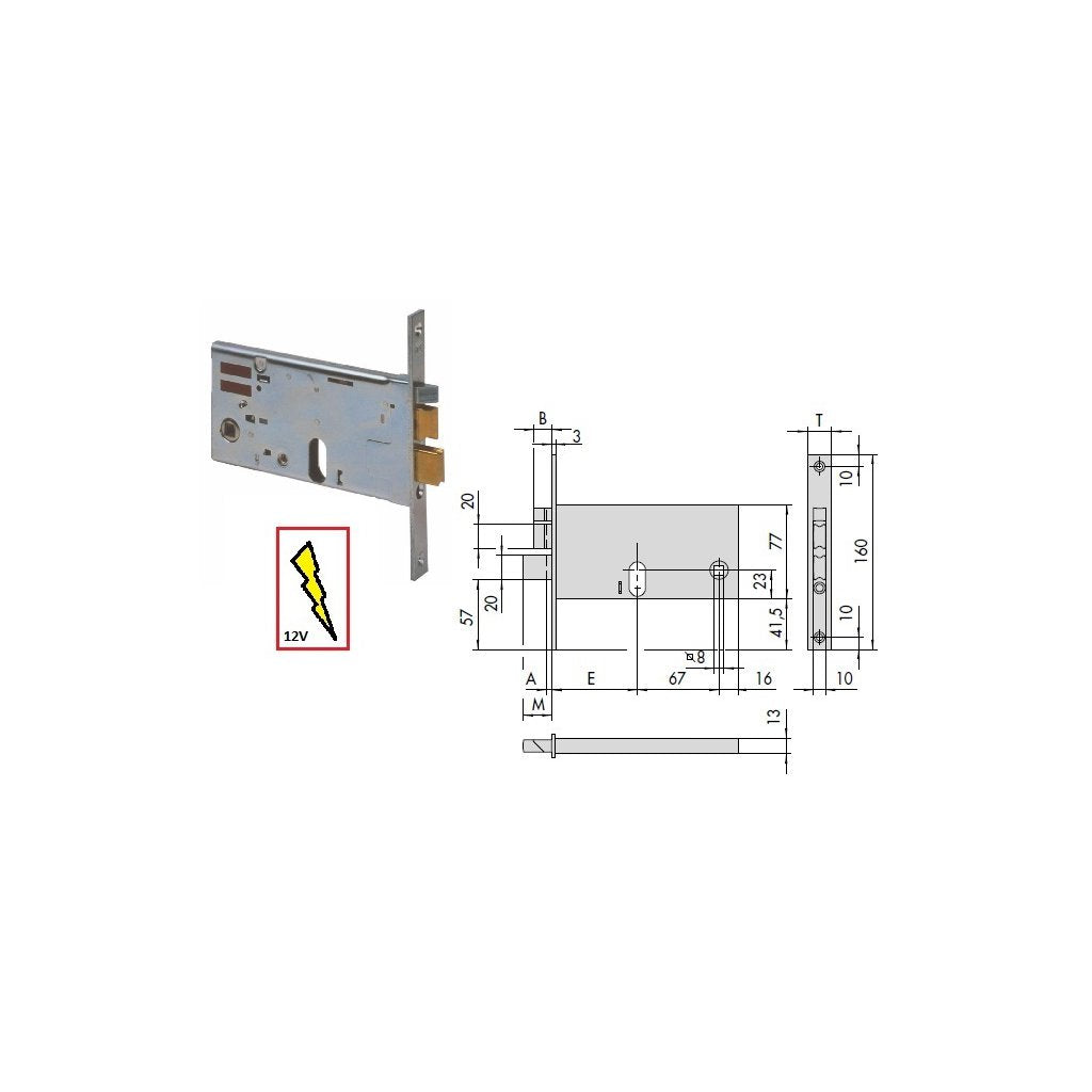 CISA Serratura Elettronica 14460-70 per Fasce in Alluminio senza Cilindro