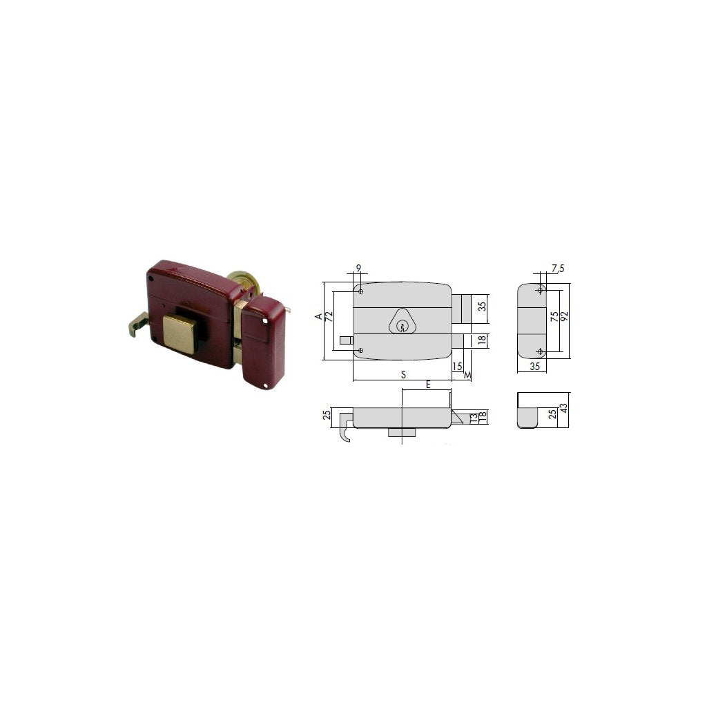 CISA Serratura 50110-70 SX per Applicazioni su Legno