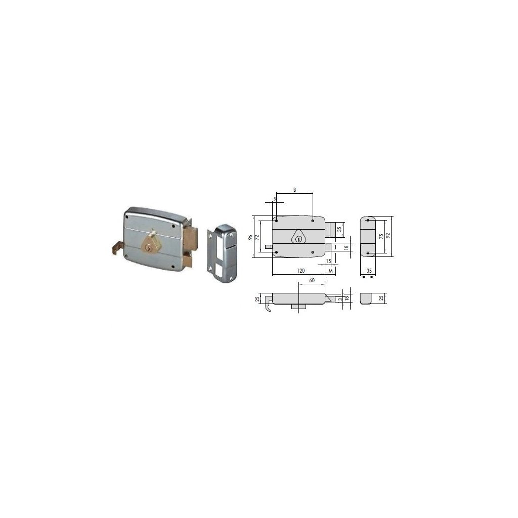 CISA Serratura 50521-70 SX Applicazione per Ferro