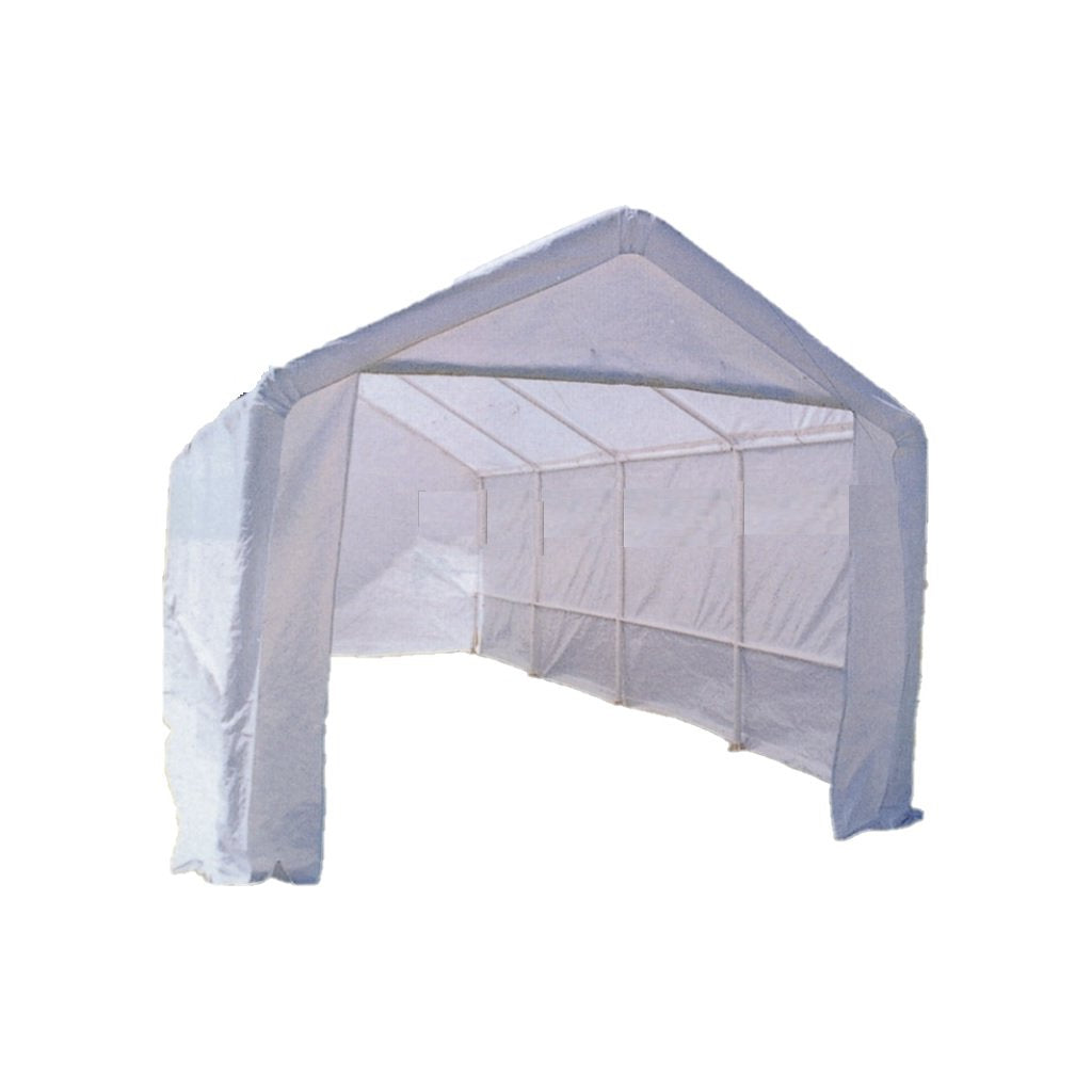 Gazebo in Acciaio Bianco 3,3x7,5m per Auto (2 Colli)