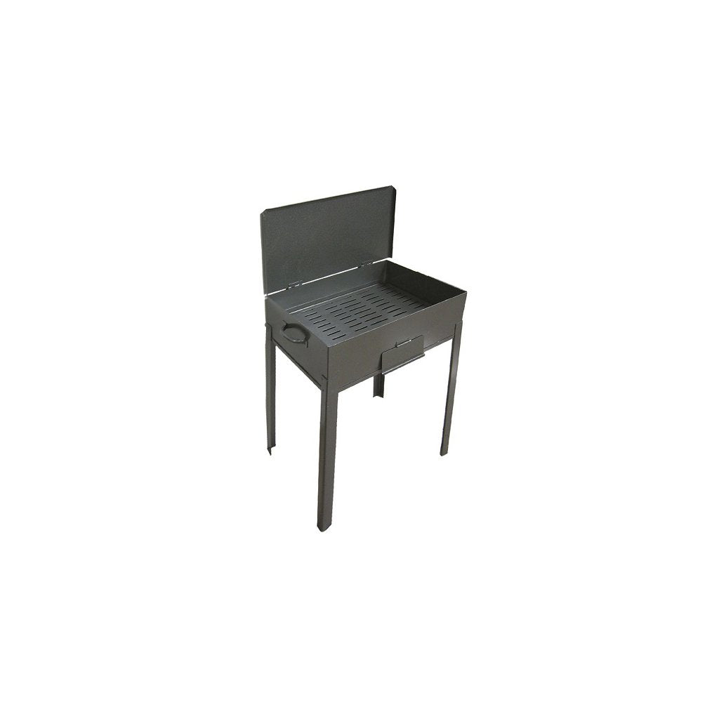 Barbecue in Ferro Rustico con Coperchio, 25x35x71 cm, 7.2 kg