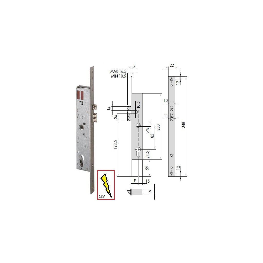 CISA Serratura Elettronica 16205-30 per Montaggio su Cancelli Basculanti in Alluminio