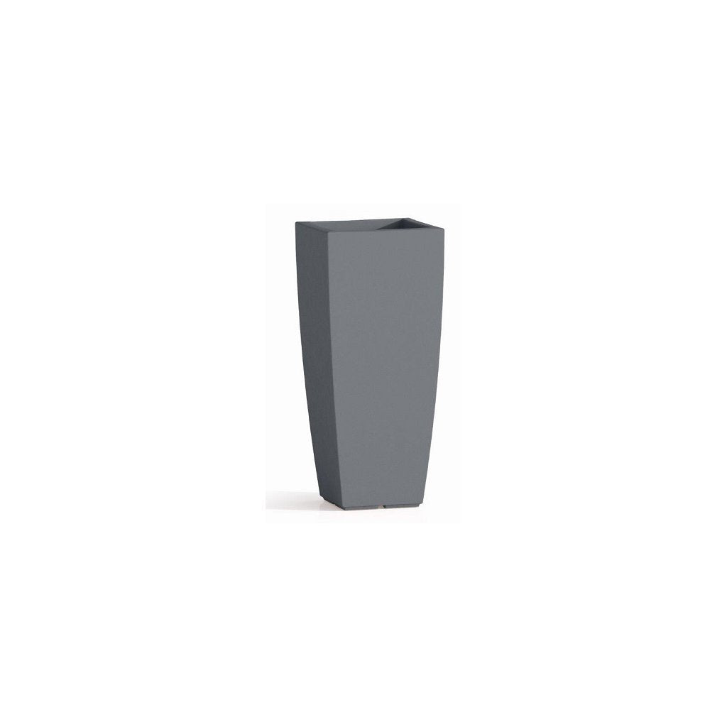 Vaso Stilo Quadro Top Grigio 40x40 cm, Altezza 90 cm