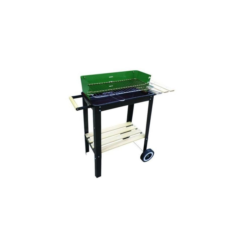 BBQ Kansas con Mensola e Ruote, Lapillo 50x26 cm, Altezza 68 cm