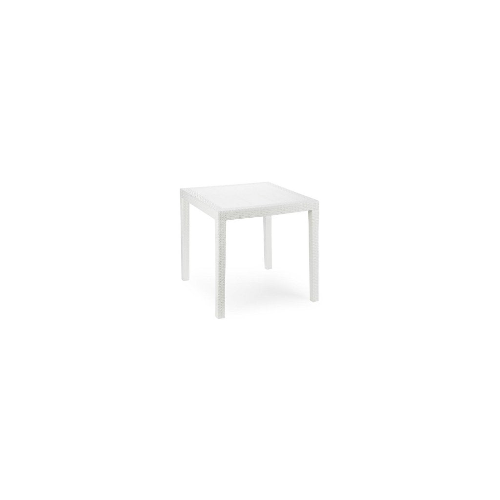 Tavolo Quadrato in Resina Rattan King Bianco 79x79x72 cm