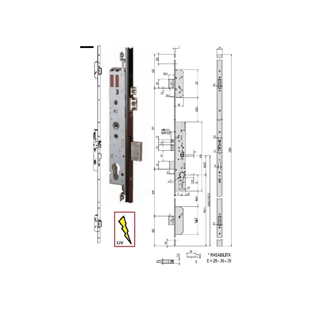 CISA Serratura Elettronica Multitop Pro 19526-40 per Alluminio