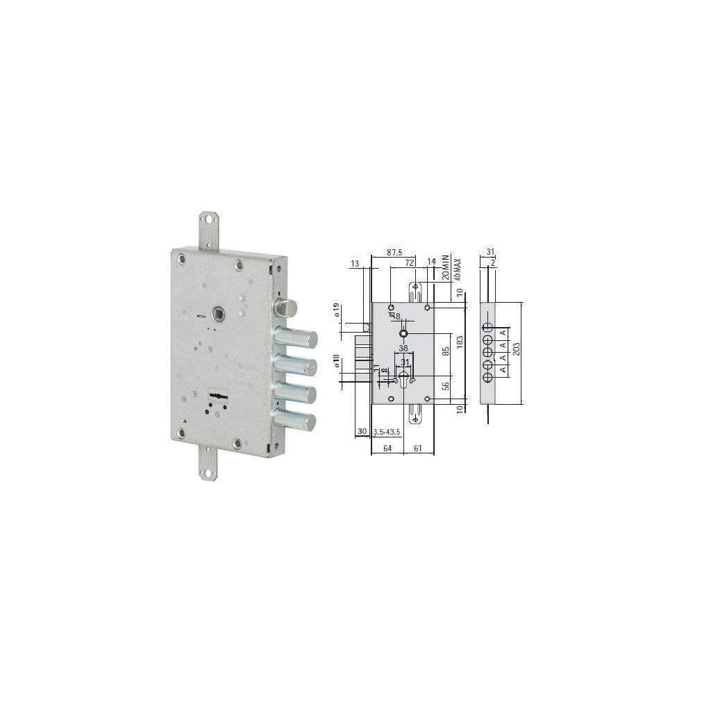 CISA Serratura Art. 57515-28 per Porte Blindate con Applicazione Doppia Mappa