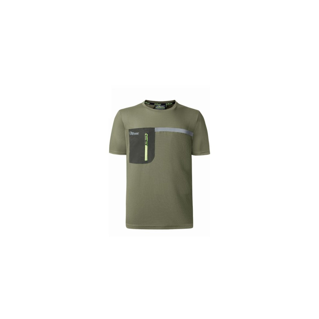 UPOWER T-Shirt Estiva XXL in Verde Oliva Bruciato - Modello Christal