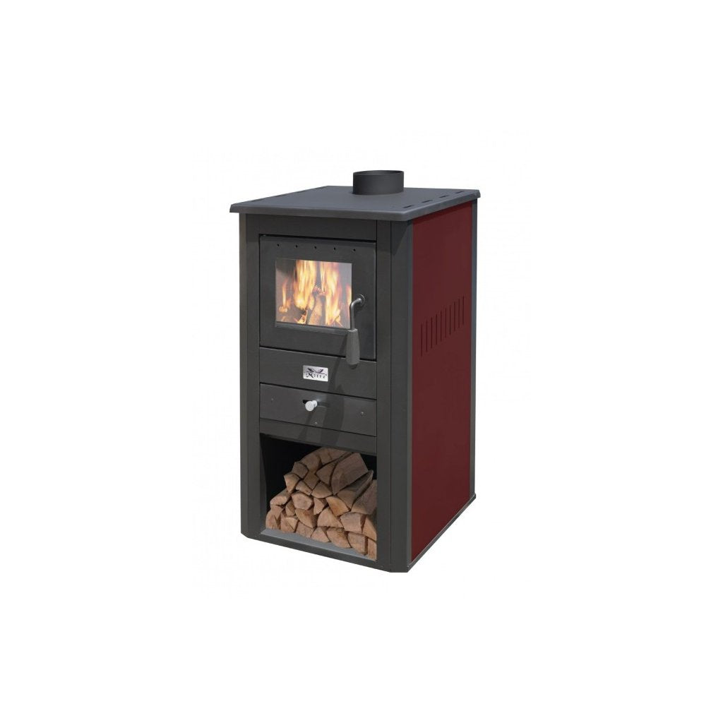 Stufa a Legna Pallade 10,7 kW Bordeaux - Dimensioni 50x41x86 cm