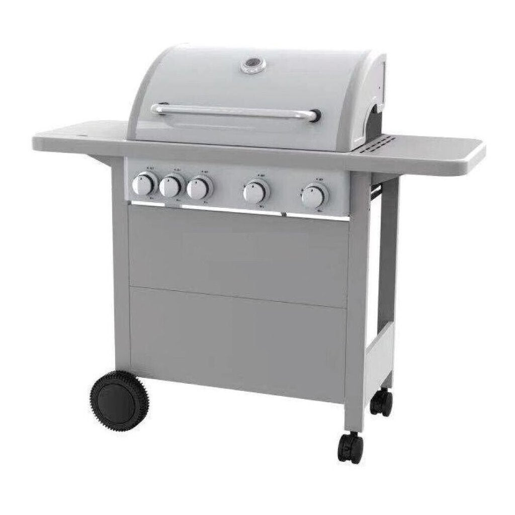 BBQ a Gas Ferraboli Diamond con 4 Fuochi + 1, Dimensioni 122x60x112 cm, con Ruote