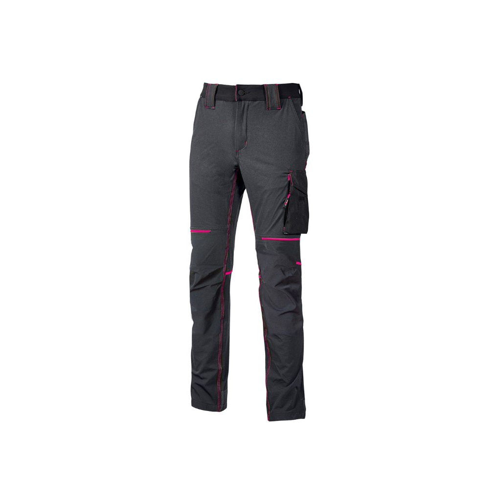 UPOWER Pantalone Estivo Donna World Grigio e Fucsia TG.S